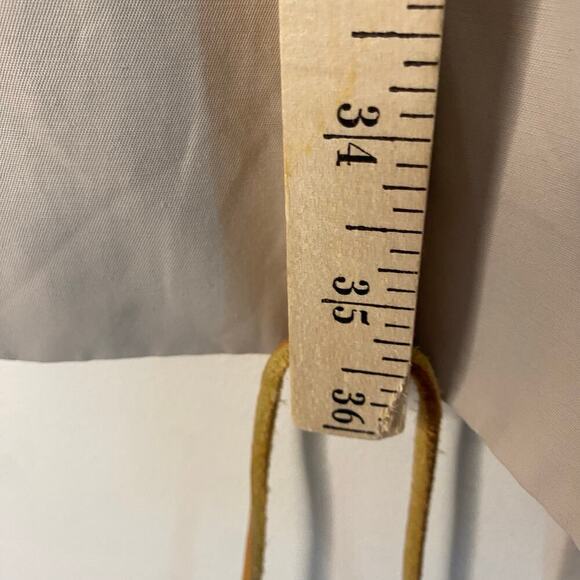 Loft Tan Long Button Up Lightweight Trench Coat Classic Work Size 4 - Picture 5 of 14